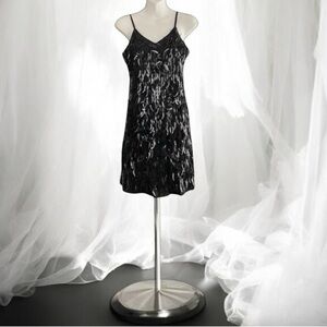 Flapper little black sequin feather appeal  dress costume XS/S